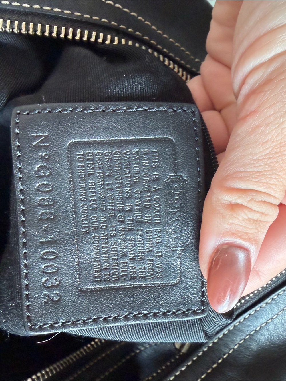 Black Leather Hobo Bag with Contrast Stitching - Picture 7 of 7